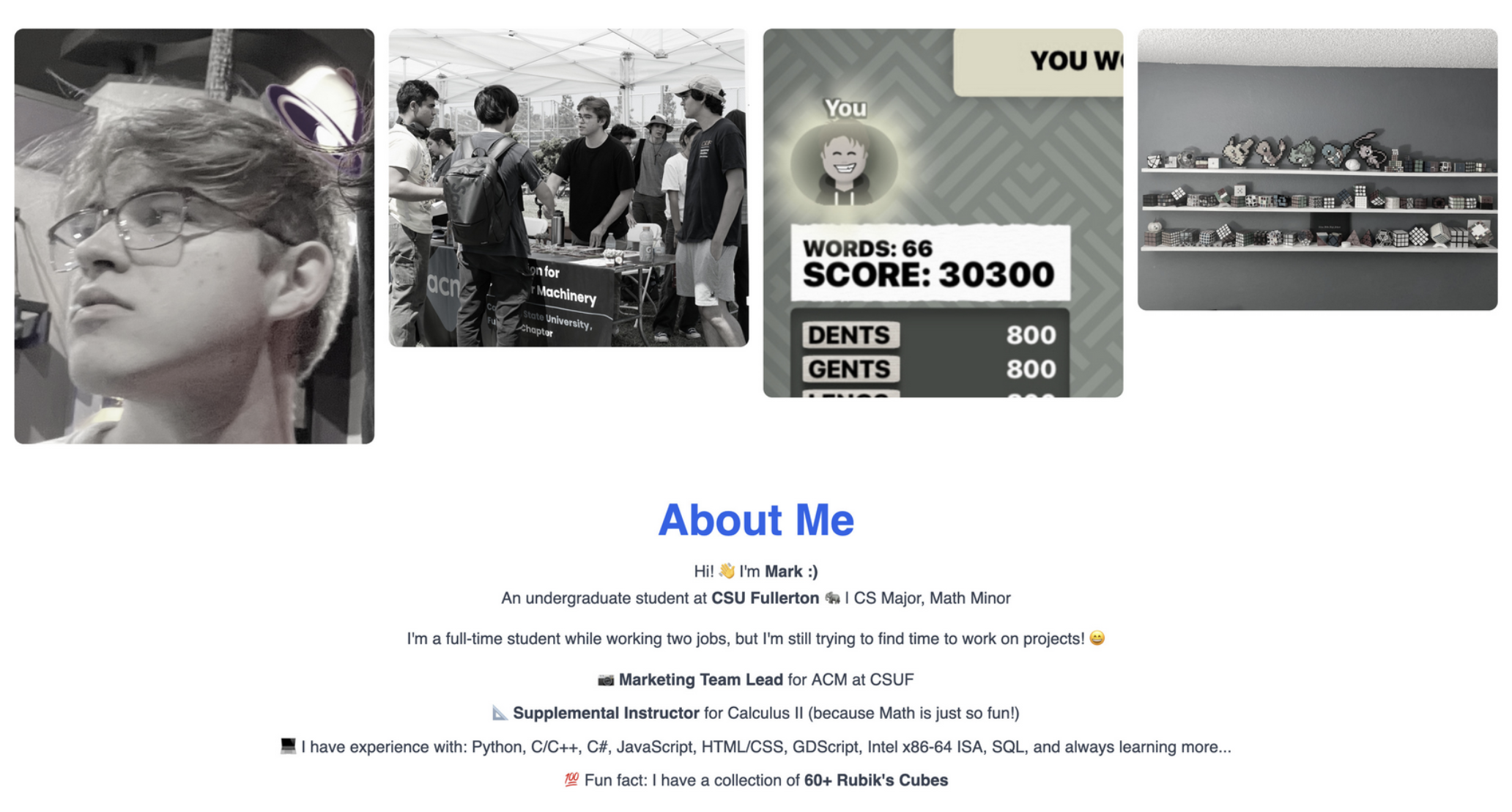 Portfolio About Me Screenshot